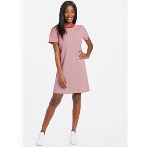 Draper James Textured Shift Sweater Dress Size Medium Red Short‎ Sleeve